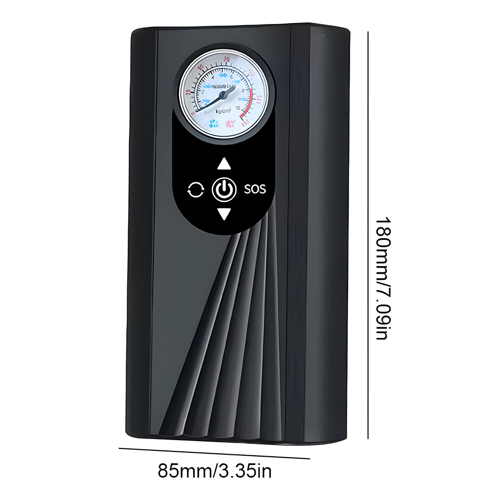 Mini Compressor de Ar, Automotivo, Portátil, Para Moto, Bicicleta, Carro, 150PSI, 4.7V, Preto